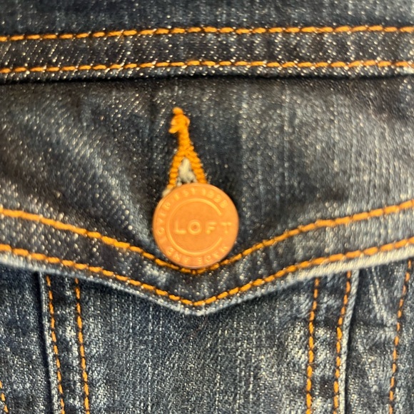 Loft Jean Jacket  S with Copper Buttons and Fitted Seaming 2% Spandex for fit. - Picture 3 of 7